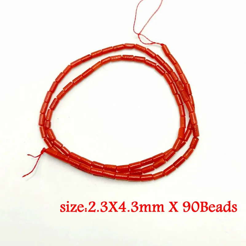 Natural Stone Red Coral Beads Irregularity Geometry Round Square Shape Spacer Beads For Jewelry Making DIY Bracelet Necklace