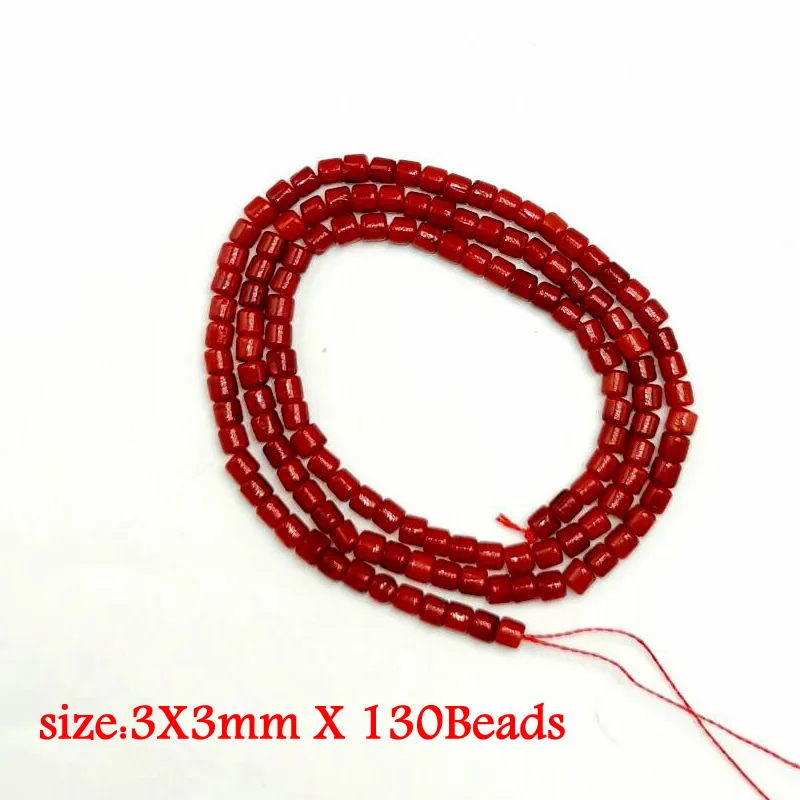 Natural Stone Red Coral Beads Irregularity Geometry Round Square Shape Spacer Beads For Jewelry Making DIY Bracelet Necklace