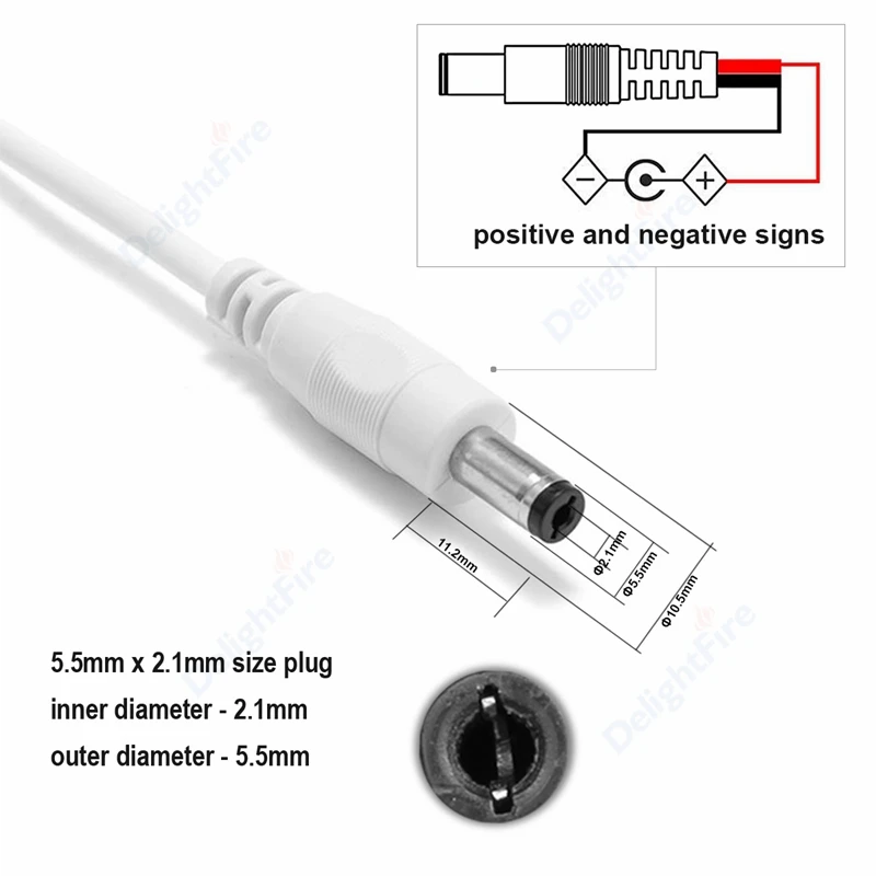DC Extension Cords 0.5/1/2/3/5/10m 5.5mm 2.1mm 5V 12V 3A 5A Female Male Jack Power Cable for LED Strip Power Adapter CCTV Camera
