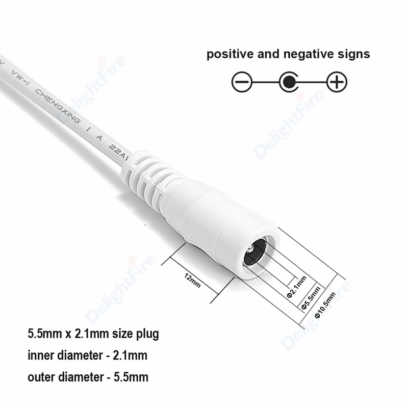 DC Extension Cords 0.5/1/2/3/5/10m 5.5mm 2.1mm 5V 12V 3A 5A Female Male Jack Power Cable for LED Strip Power Adapter CCTV Camera