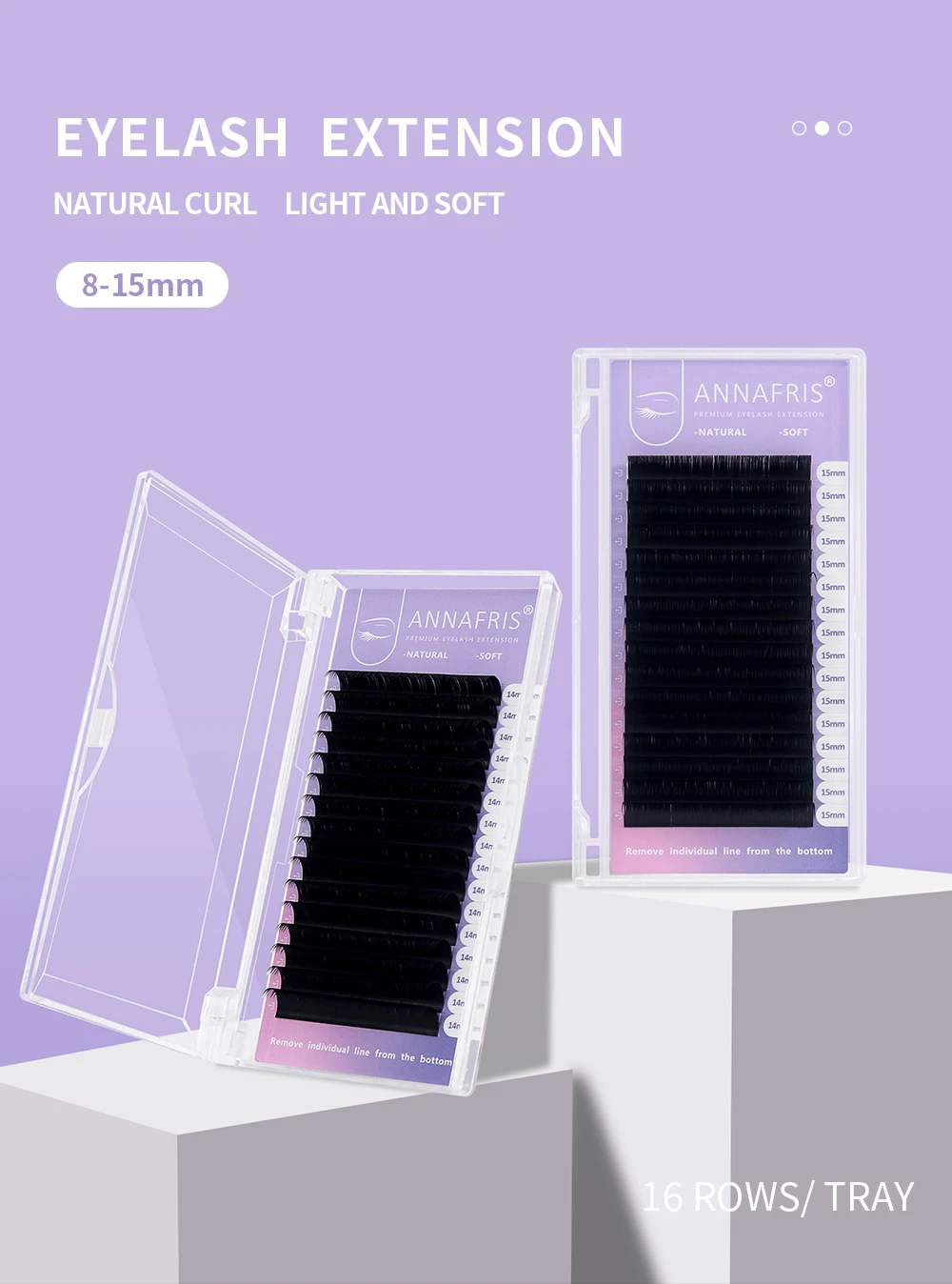 ANNAFRIS 16Rows C D DD Curl Individual Faux Mink Matte Eyelashes Extension Natural Soft Premium Classic Volume Lashes Maquiagem