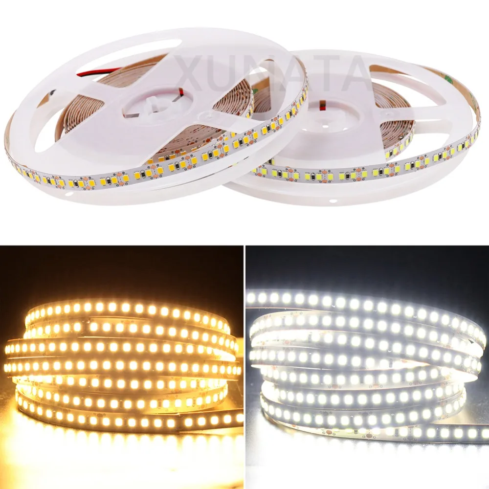 12V 24V 2835 LED Strip 5m 10m 15m 20m Tape Light Ribbon 60/120/240/480 LED Natural White / Warm White / Cold White Home Decor