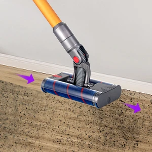 For Dyson V7 V8 V10 V11 V15 Vacuum Cleaner Parts Rotatable Double Soft Roller Brush Head Led Light Engineered for Hard Floors