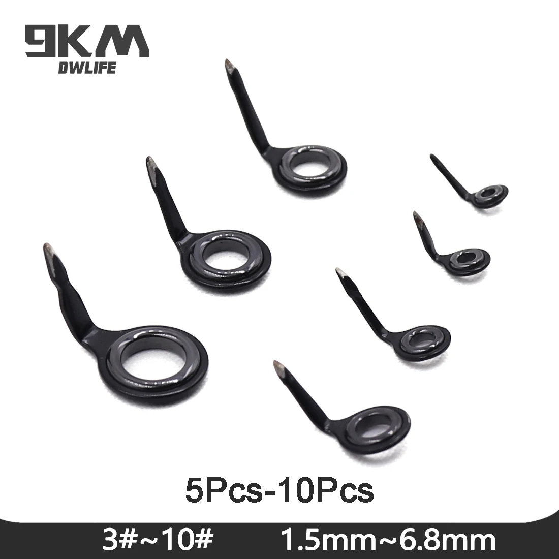 Fishing Rod Guides 5~10Pcs Rod Building Repair Kit 1.5~6.8mm Stainless Steel Freshwater Saltwater Fishing Tool Ceramic Ring Eye