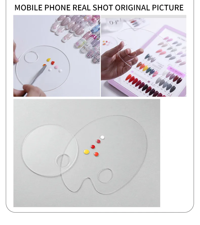 Transparent Acrylic Palette Mixing Rod Makeup Painting Nail Polish Mixed Tools Set
