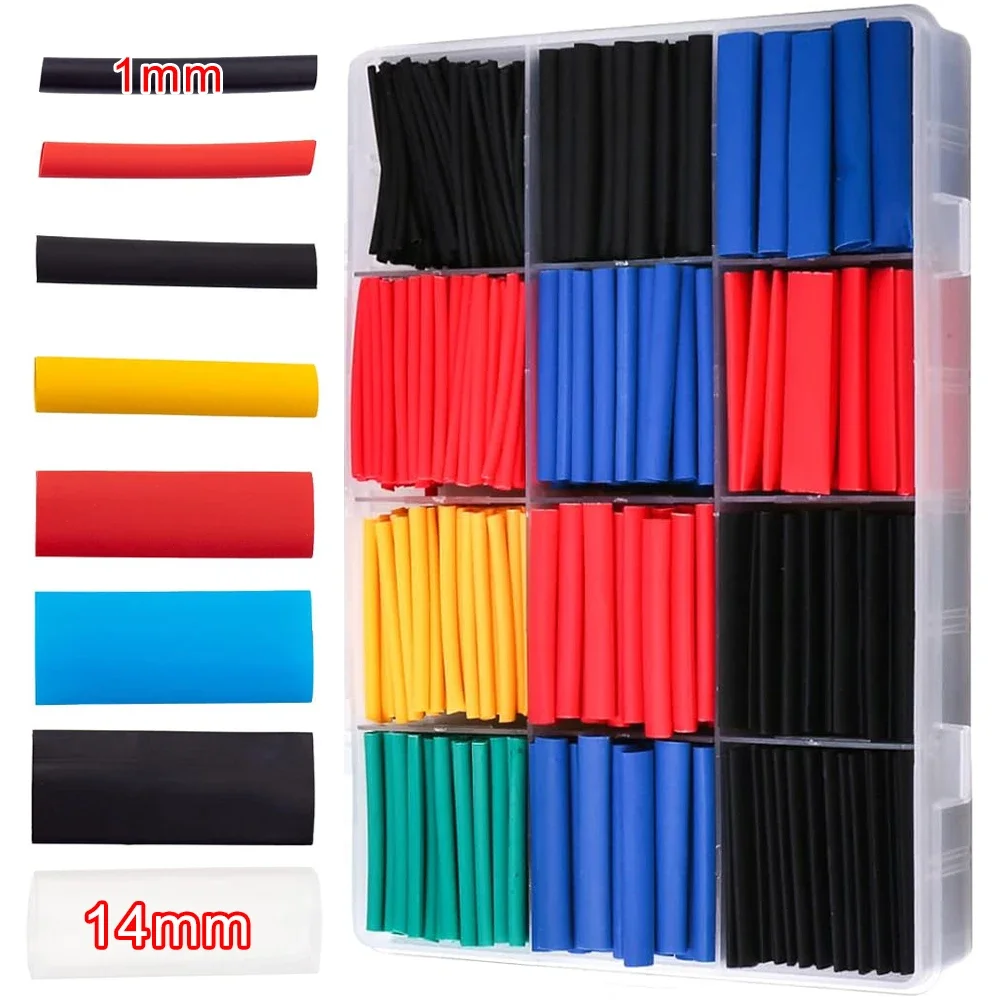 800pcs With Box Heat Shrink Tube Kit Thermoresistant Tubing Electrical Connection Cable Insulation Sleeved Protecter
