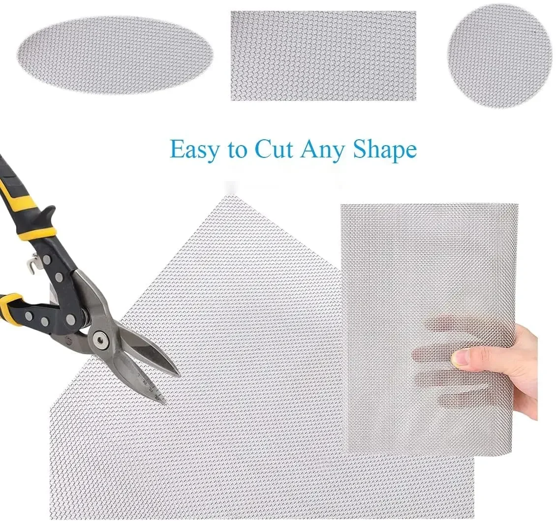 Stainless Steel Mesh for Household Mosquito Rodent Prevention.Thickened Self-adhesive Stainless Steel Doors, Windows Screens