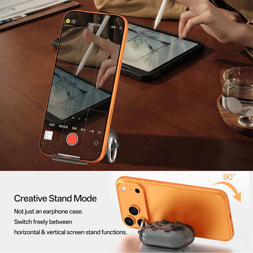 Hard Shell Game Console Design for AirPods Pro 3 2 1 4 5 Case Cover with Secure Lock Clip Protective Cover Headphone Accessories