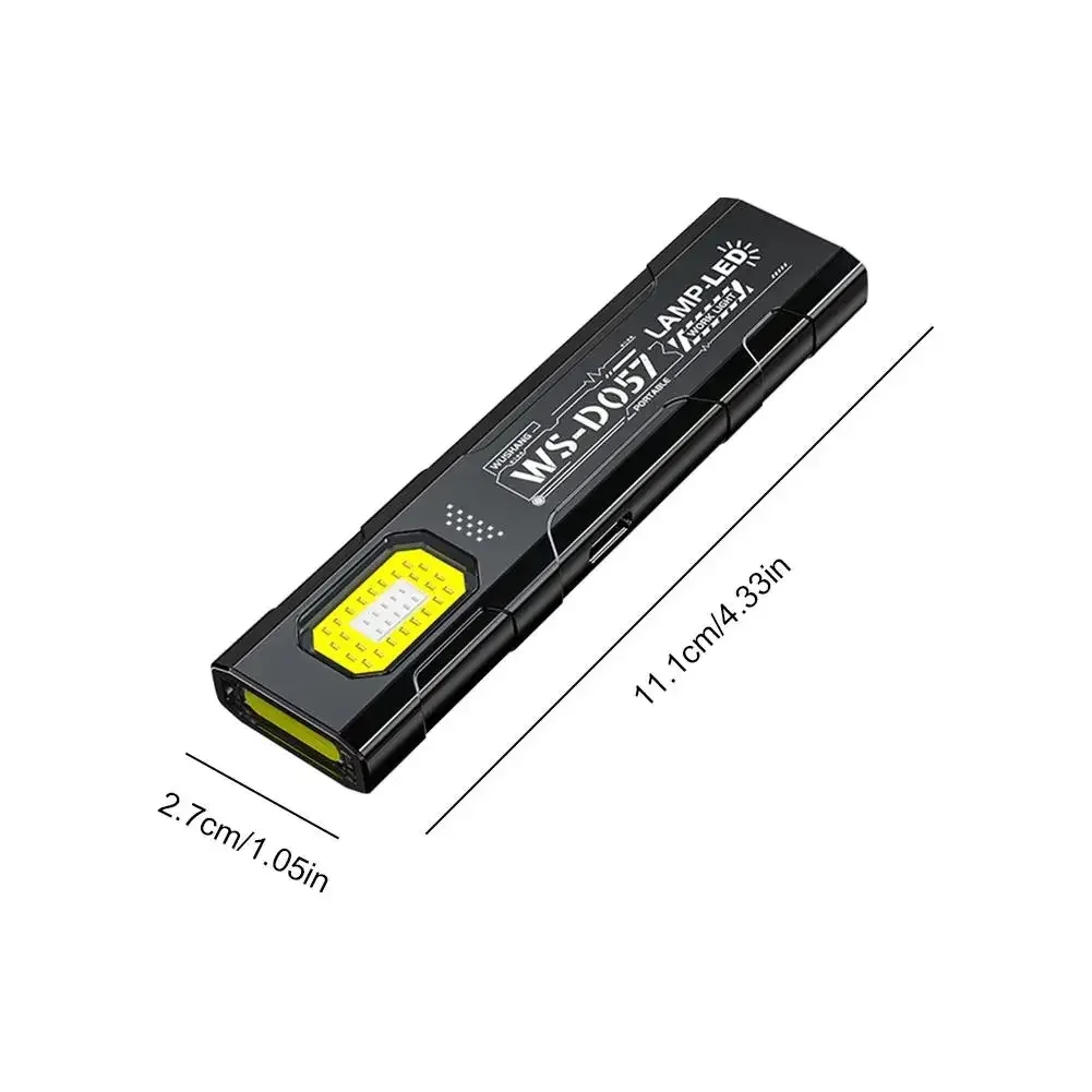 Powerful Mini COB LED Keychain Flashlight USB C Rechargeable Hanging Work Light Waterproof Keyring Camping Walking Pocket Lamp