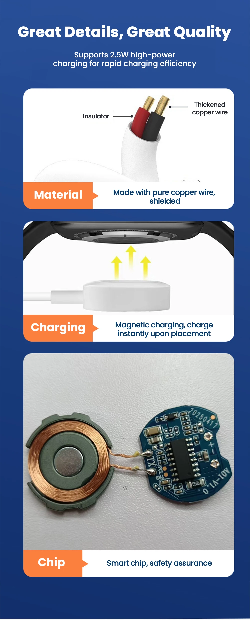 Magnetic Wireless Watch Charger Cable For ios Watch 11 10 9 8 7 6 5 4 3 2 Series SE Ultra 1/2 USB Type C Charging iWatch Charger
