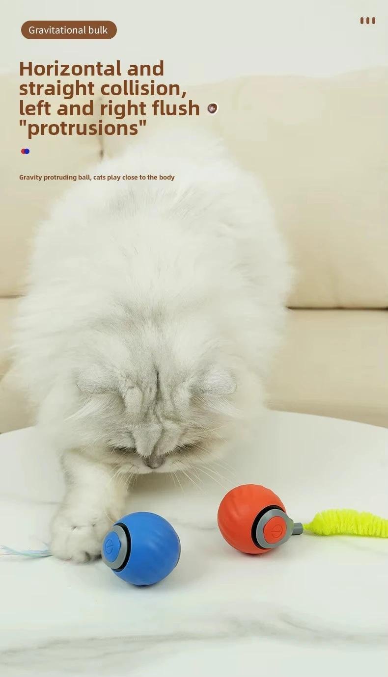 New Speedy Tail 2.0 Cat Toy Speedy Tail Cat Toy Interactive Cat Ball Toy Smart Cat Toys Ball Two Speed Adjustment with Tail