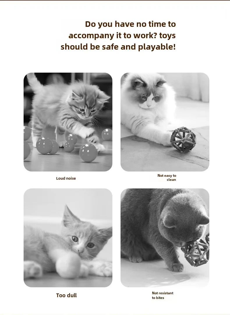 New Speedy Tail 2.0 Cat Toy Speedy Tail Cat Toy Interactive Cat Ball Toy Smart Cat Toys Ball Two Speed Adjustment with Tail