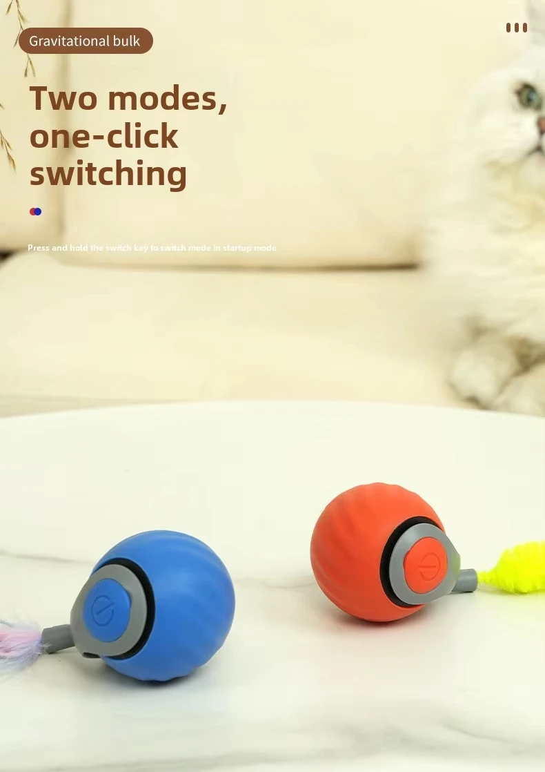 New Speedy Tail 2.0 Cat Toy Speedy Tail Cat Toy Interactive Cat Ball Toy Smart Cat Toys Ball Two Speed Adjustment with Tail