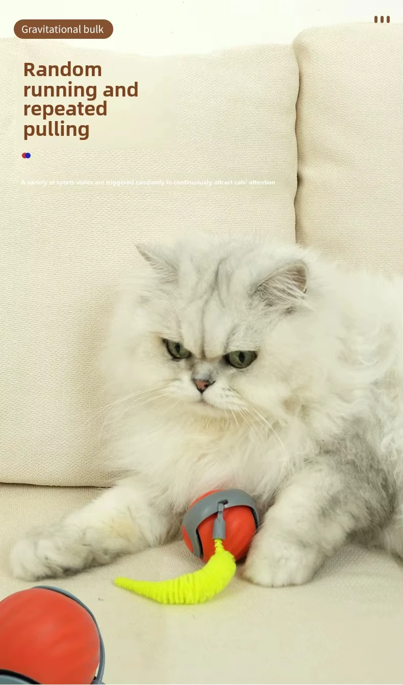 New Speedy Tail 2.0 Cat Toy Speedy Tail Cat Toy Interactive Cat Ball Toy Smart Cat Toys Ball Two Speed Adjustment with Tail