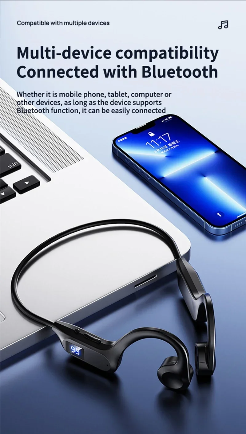 X7 Wireless Earphone Bone Conduction Sport Swimming Bluetooth Compatible Earphones Hand-free With Mic For Sports Earbud New 2026