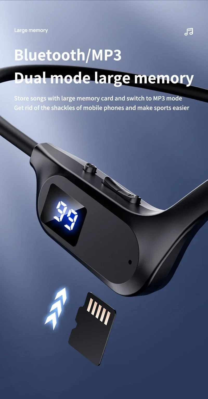 X7 Wireless Earphone Bone Conduction Sport Swimming Bluetooth Compatible Earphones Hand-free With Mic For Sports Earbud New 2026