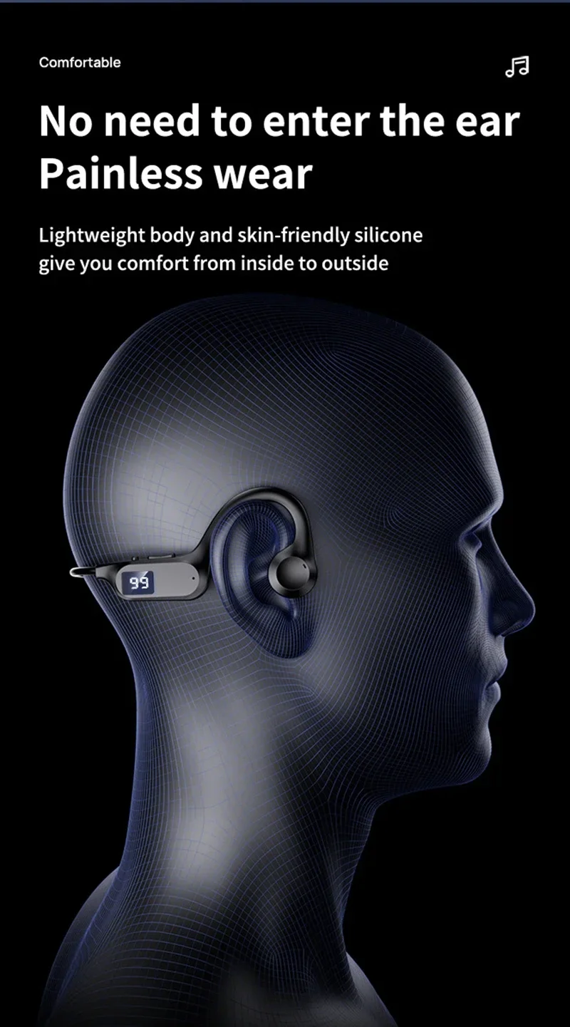X7 Wireless Earphone Bone Conduction Sport Swimming Bluetooth Compatible Earphones Hand-free With Mic For Sports Earbud New 2026