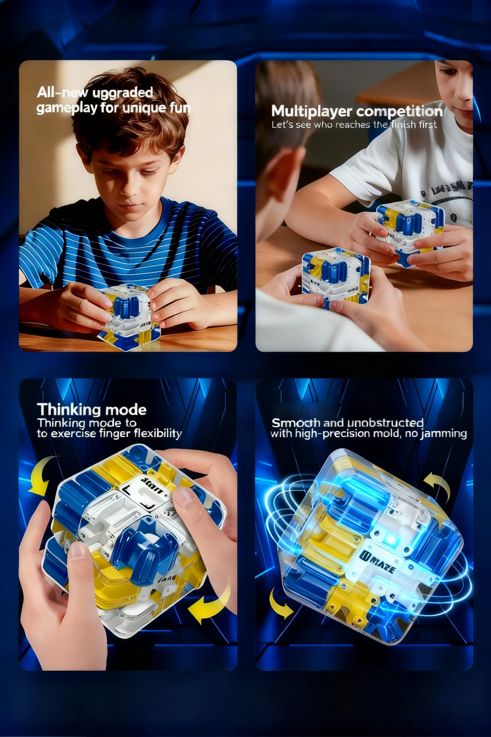 3D Puzzle Ball-Rolling Magic Cube Maze Children Labyrinth Fidgeting Toy Logical Thinking Stress Relief Educational Birthday Gift