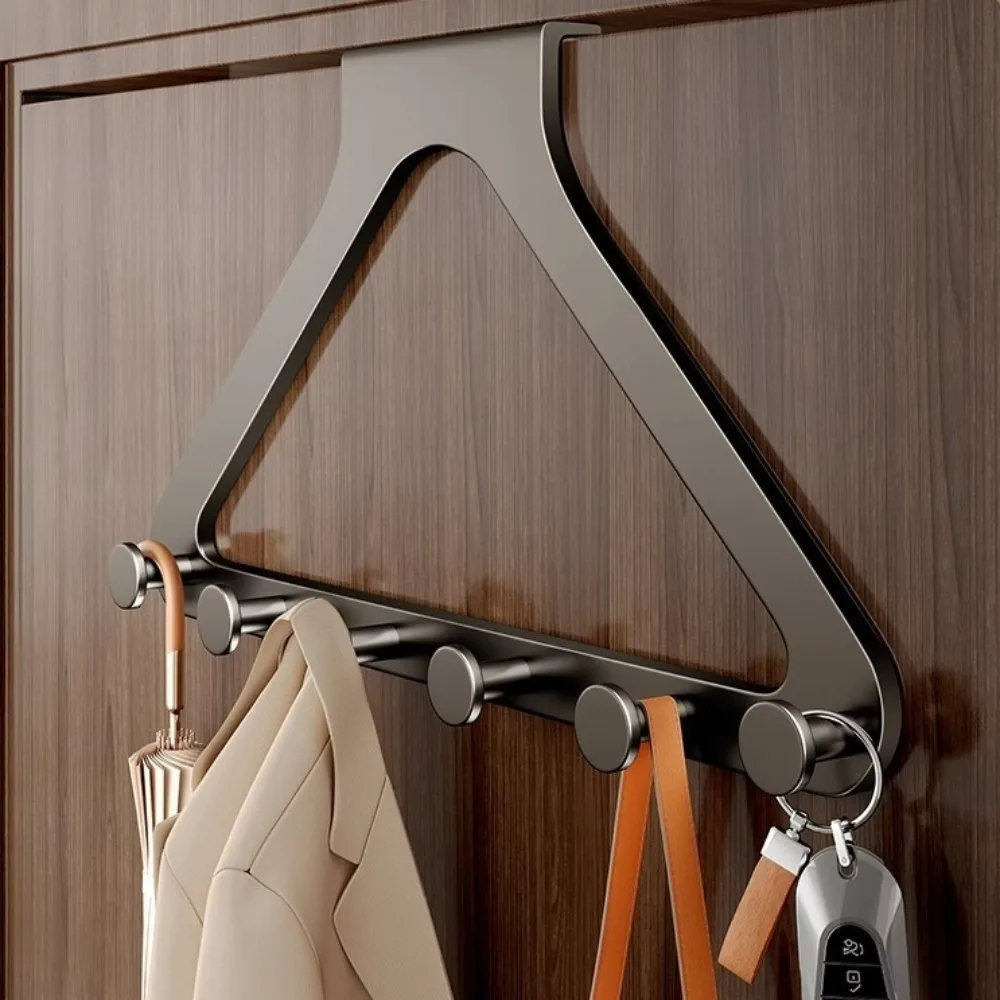 Over The Door Hook with 6 Coat Hooks Door Hanger for Bathroom Towel Rack Cap Holder Over The Door Organizers Home Organization