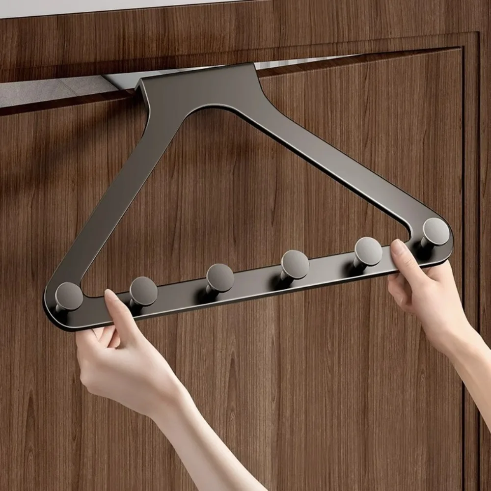 Over The Door Hook with 6 Coat Hooks Door Hanger for Bathroom Towel Rack Cap Holder Over The Door Organizers Home Organization