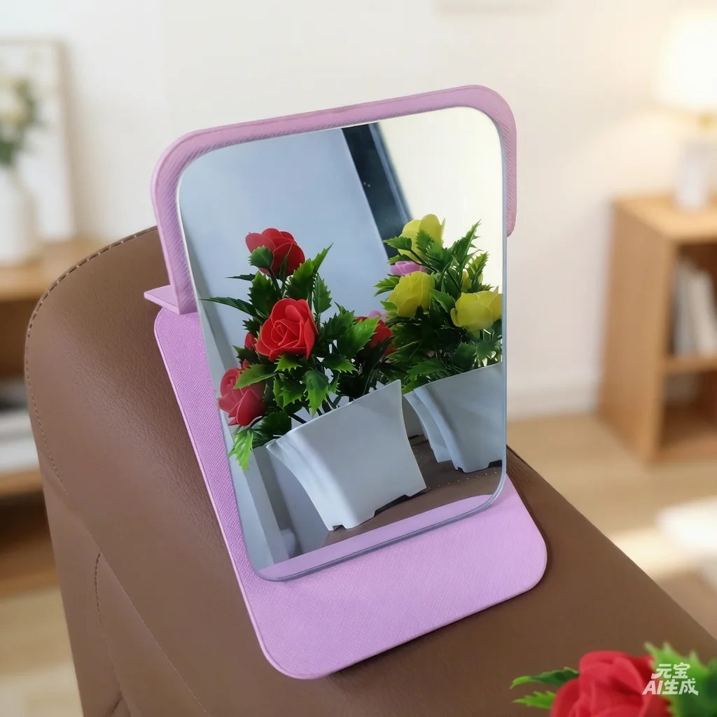 Compact Portable Foldable Makeup Mirror Travel-Friendly Stylish Desktop Tool for Students Boys & Girls