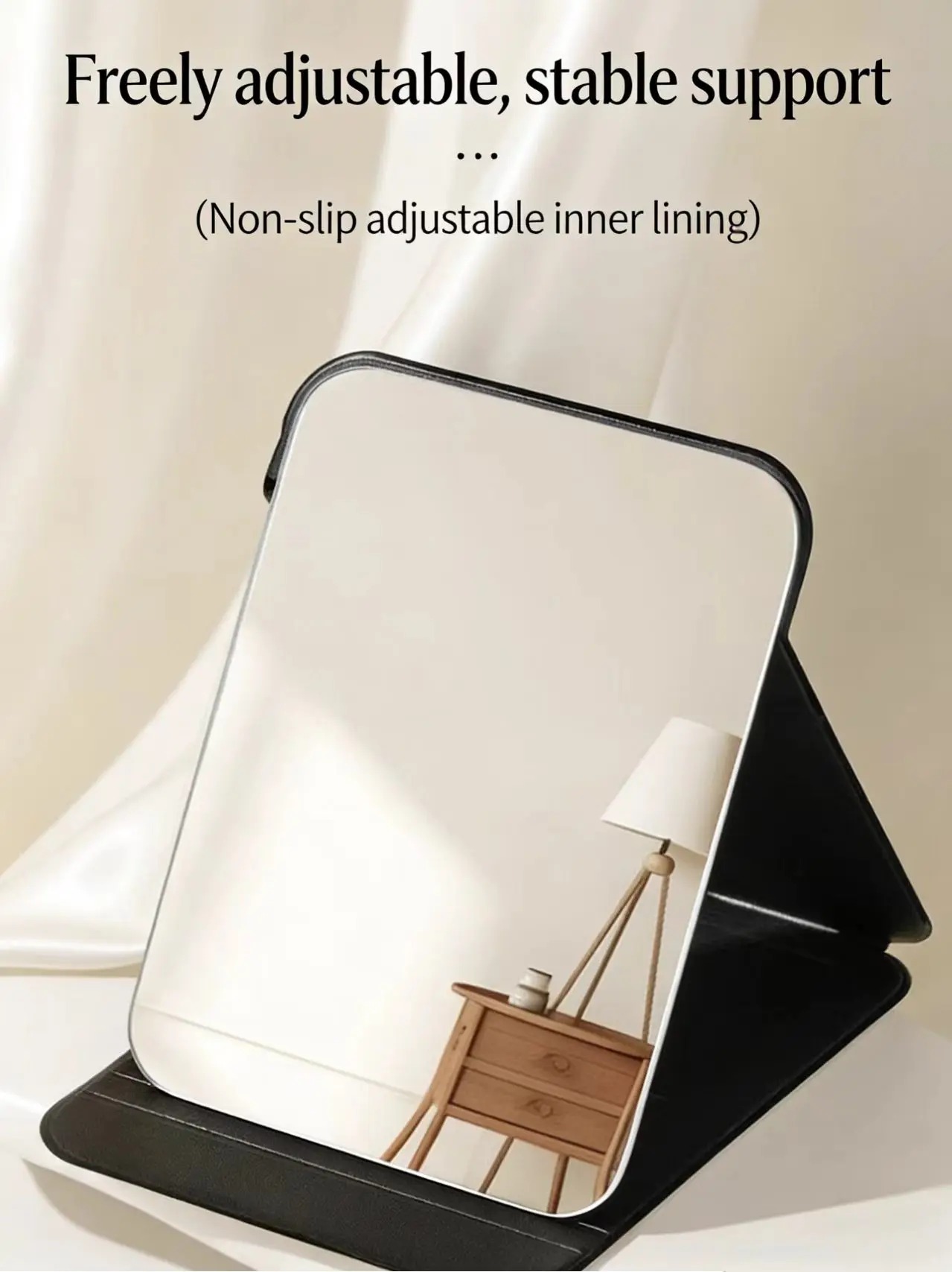 Compact Portable Foldable Makeup Mirror Travel-Friendly Stylish Desktop Tool for Students Boys & Girls