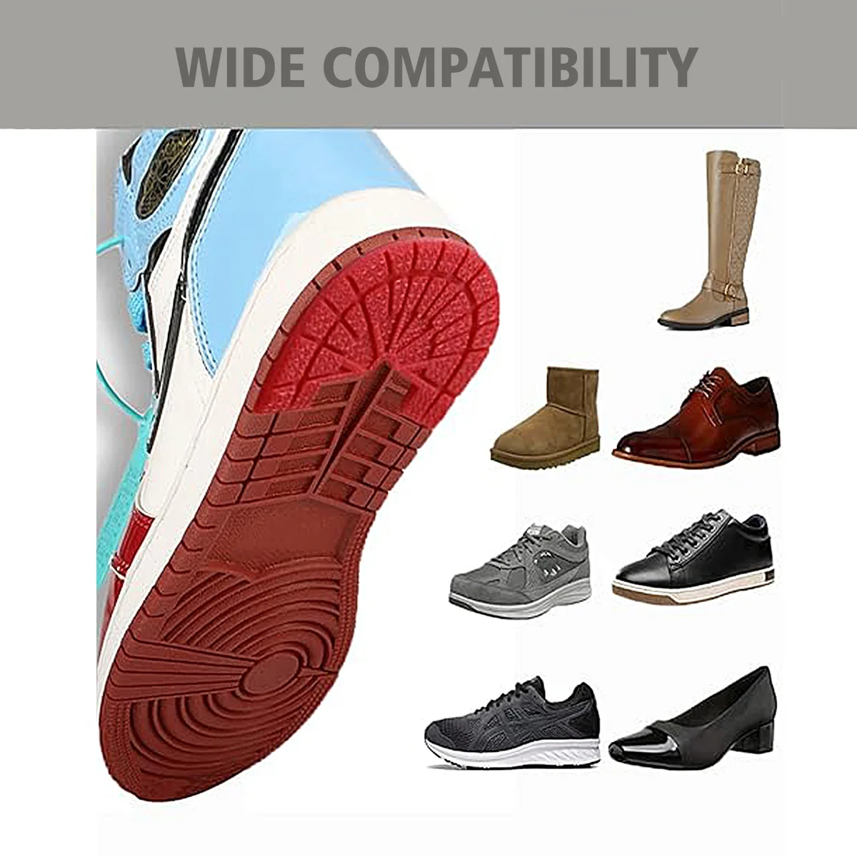 Self-Adhesive Anti-Slip Sole Protectors Heel Repair Plates Wear-Resistant Shoe Bottom Pads for Men and Women