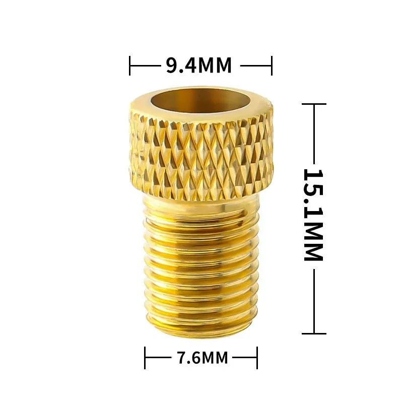 Bicycle Presta To Schrader Adapter Bike Tire Valve Adapter Copper Golden Bicycle Pump Tire Valve Connectors F/V To A/V Converter