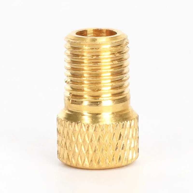 Bicycle Presta To Schrader Adapter Bike Tire Valve Adapter Copper Golden Bicycle Pump Tire Valve Connectors F/V To A/V Converter