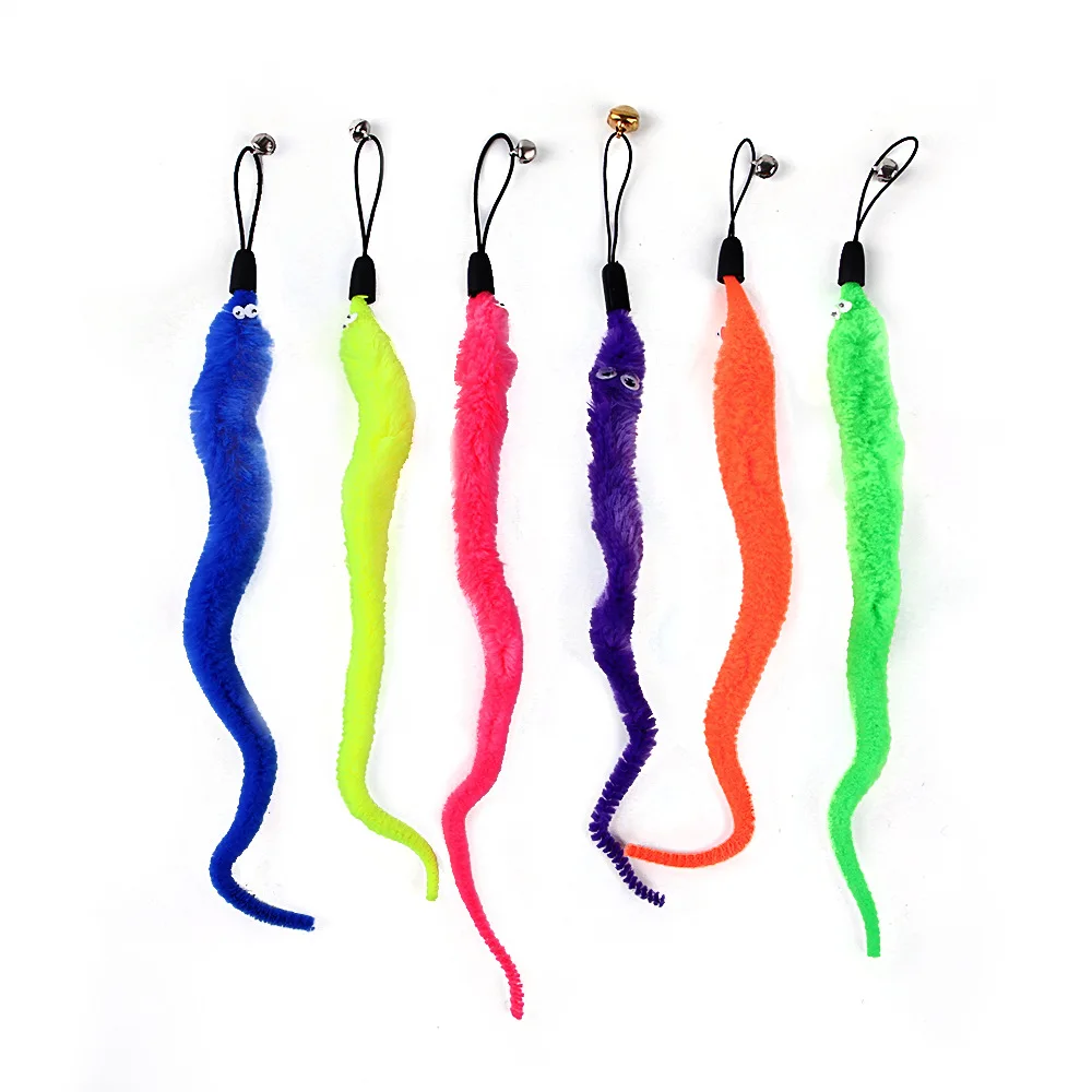 9 Pack Colorful Feather Replacement Head Funny Cat Stick Tassel Feather Fishing Rod Cat Toy Set Cat Toys Interactive