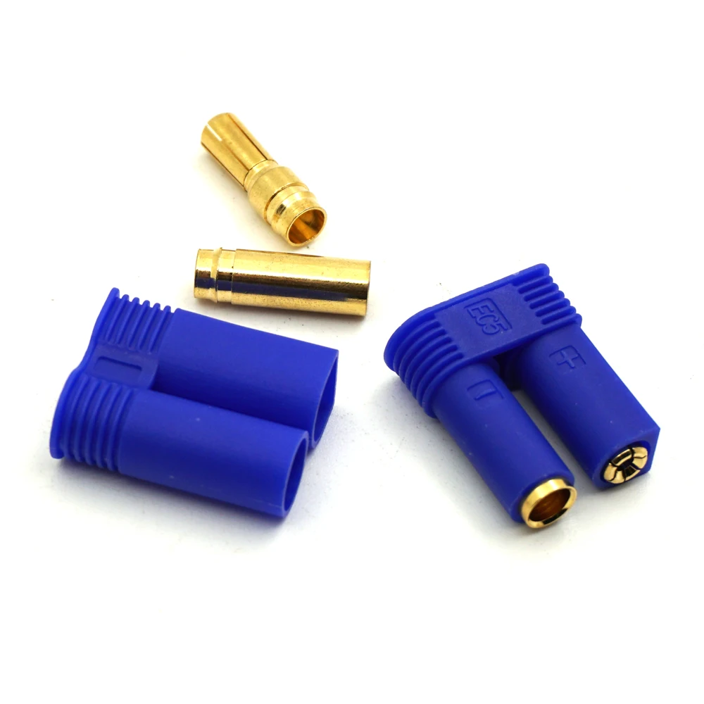 MIBIDAO EC5 to T Deans Female Male Connector RC Lipo Battery Control Parts Banana Plug Adapter