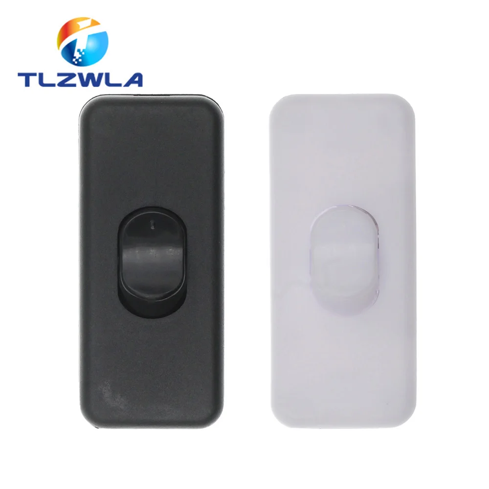 2PCS Light Switch AC 0-250V 6A Lnline ON/OFF Table Desk Lamp Cord Cable Toggle Rocker Switches Control For LED Lighting