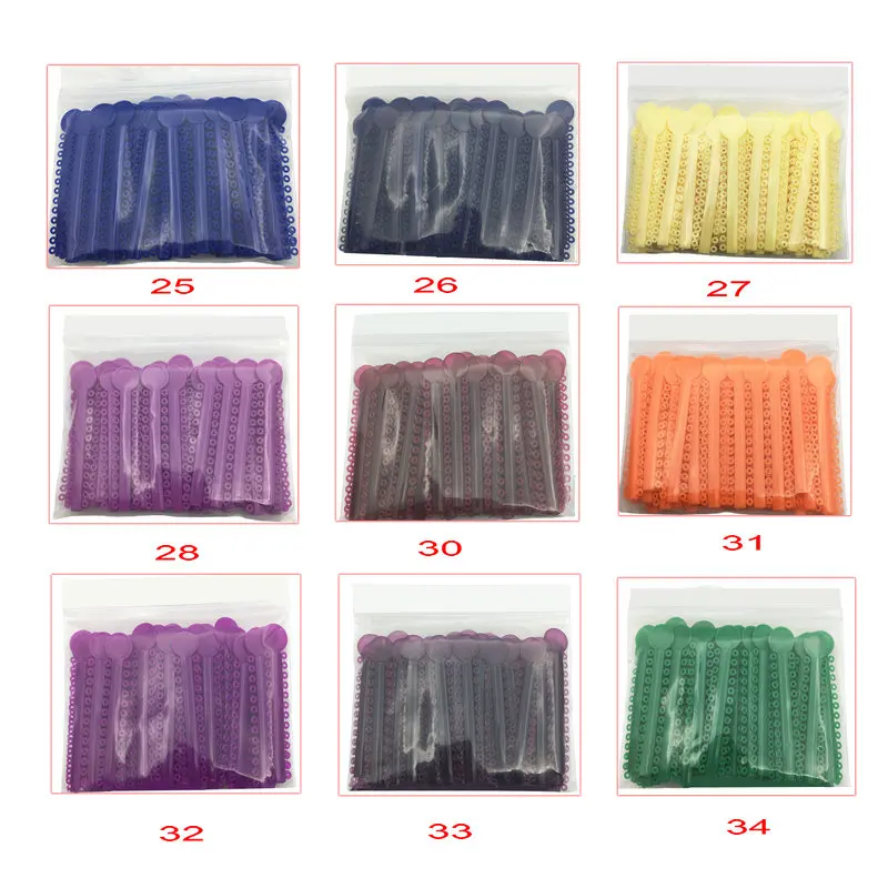 40Pcs/bag Dental Elastic Ligature Ties Orthodontic Rubber Bands for Brackets Braces 40 Colors Optional