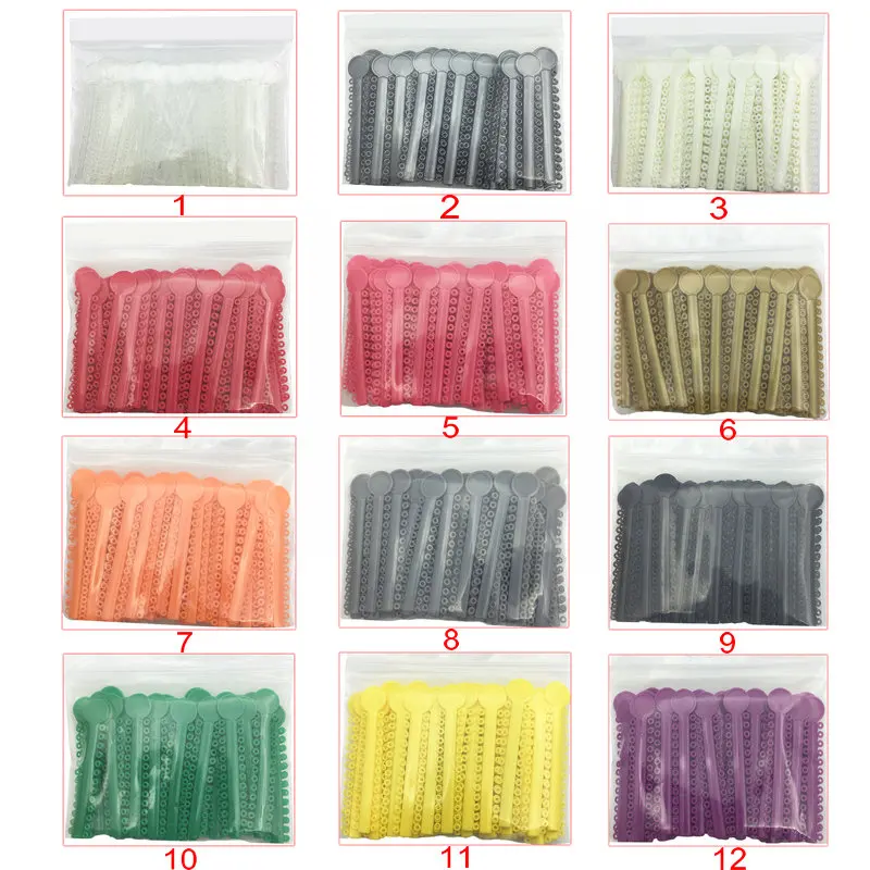 40Pcs/bag Dental Elastic Ligature Ties Orthodontic Rubber Bands for Brackets Braces 40 Colors Optional
