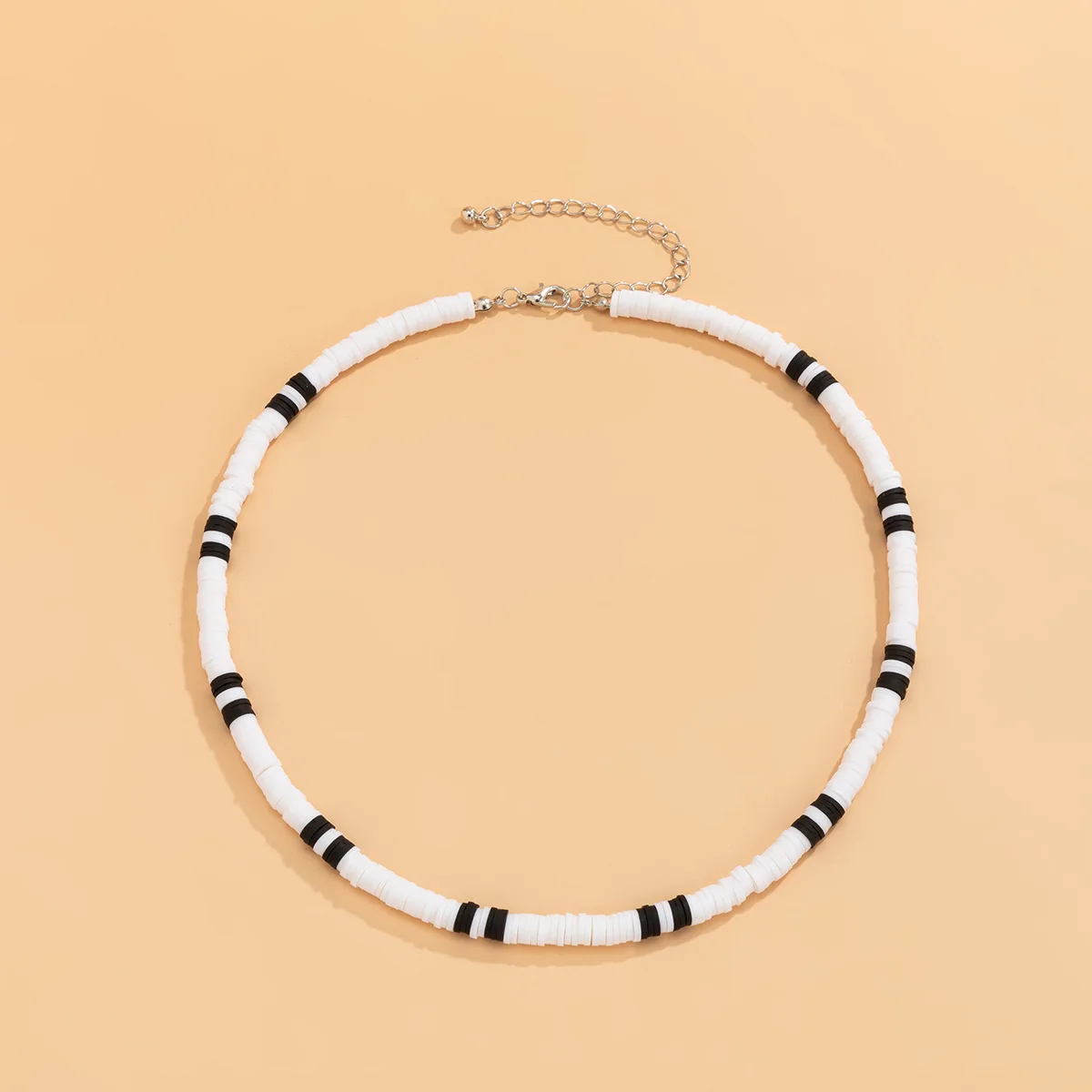 Collar Hombre Bohemia White Black Soft Polymer Beads Necklace Men Collier Homme Male Necklace for Men Women Collana Uomo