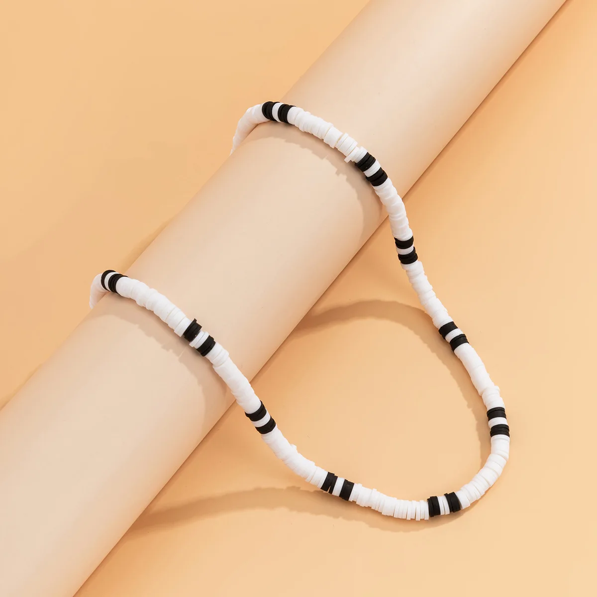 Collar Hombre Bohemia White Black Soft Polymer Beads Necklace Men Collier Homme Male Necklace for Men Women Collana Uomo