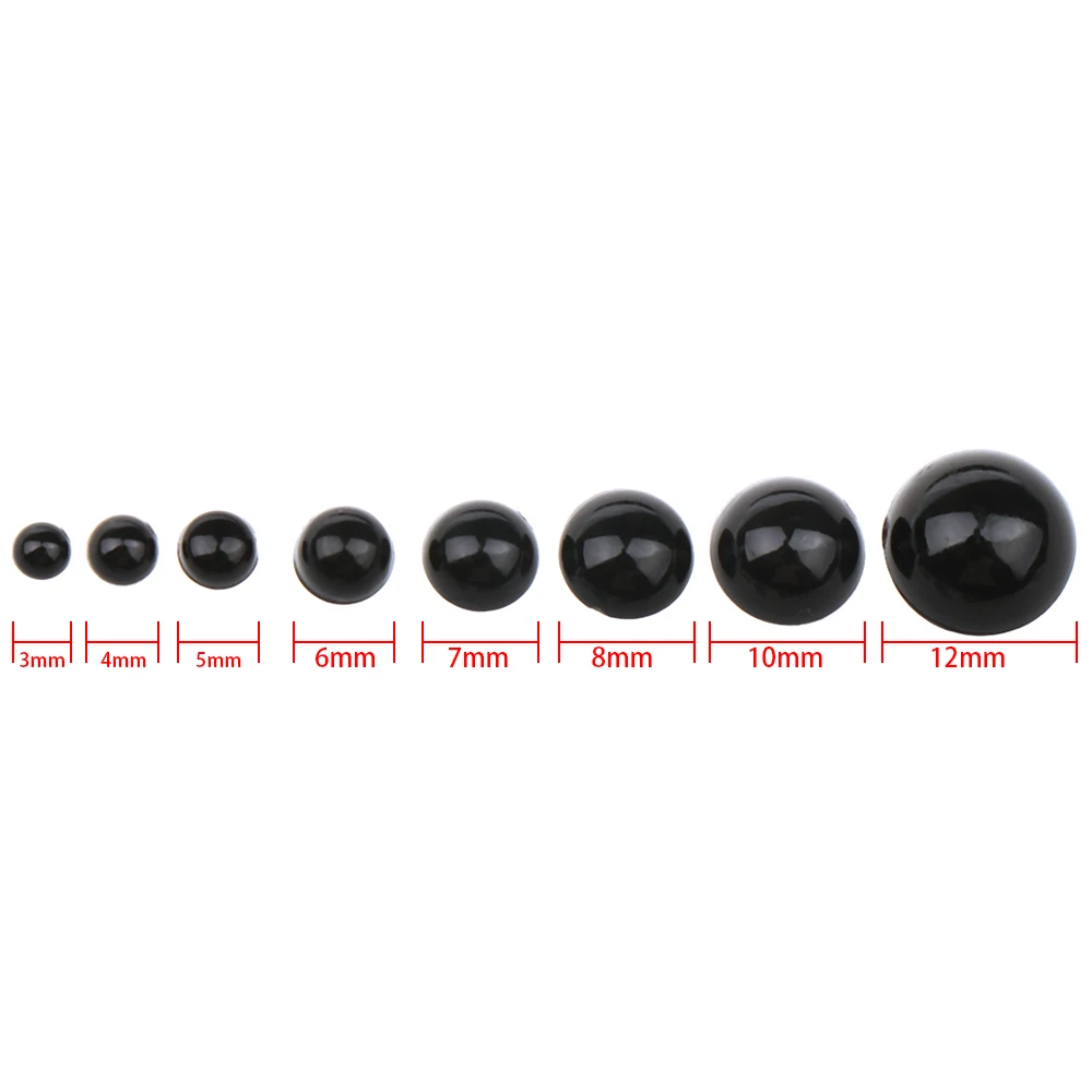 Free Shipping 100Pcs 3-12mm Black Plastic Safety Eyes For Bear doll Animal Puppet DIY Crafts Children Kids Toys Eyes Accessories