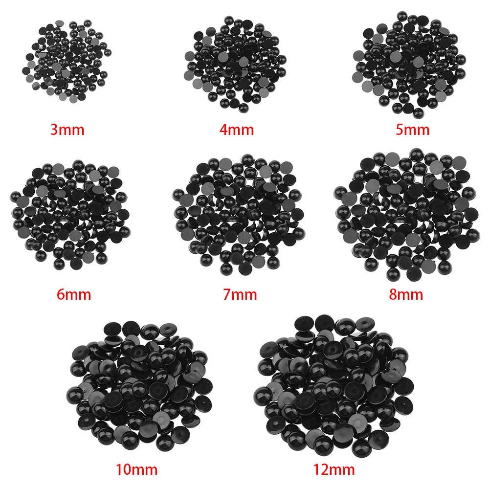 Free Shipping 100Pcs 3-12mm Black Plastic Safety Eyes For Bear doll Animal Puppet DIY Crafts Children Kids Toys Eyes Accessories