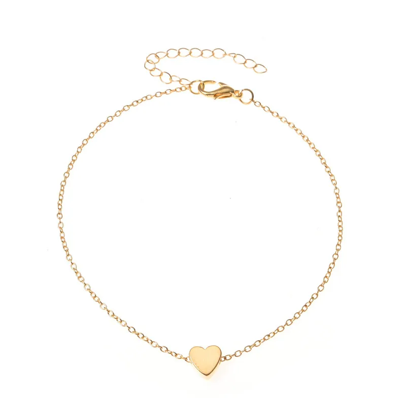 Trendy Beads Multilayer Summer Heart Anklet For Woman Bohemian Vintage Footwear Leg Bracelets 2021 Female Foot Jewelry Gifts New
