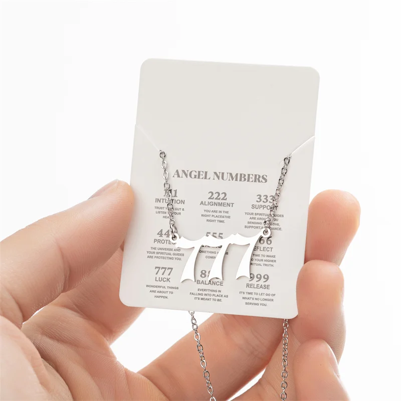 Statement Angel Number 7 Gold Pendent Chain Necklace Choker For Women Summer Stainless Steel Girl Necklace Fashion Jewelry
