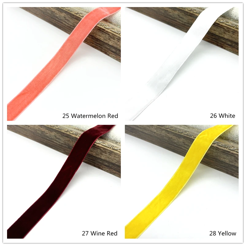 6-38mm Velvet Ribbon Wedding Party Decoration Handmade Gift Wrapping Hair Bowknot DIY Christmas #RoLi03