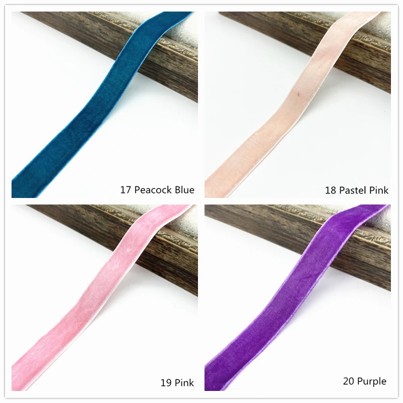 6-38mm Velvet Ribbon Wedding Party Decoration Handmade Gift Wrapping Hair Bowknot DIY Christmas #RoLi03
