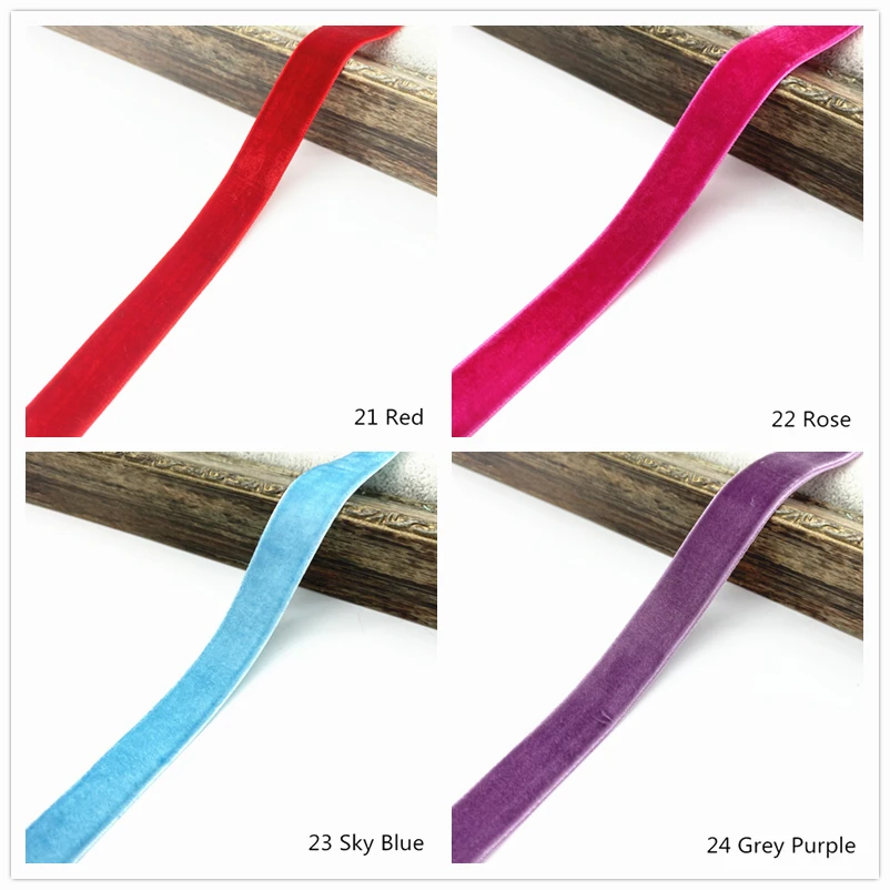6-38mm Velvet Ribbon Wedding Party Decoration Handmade Gift Wrapping Hair Bowknot DIY Christmas #RoLi03
