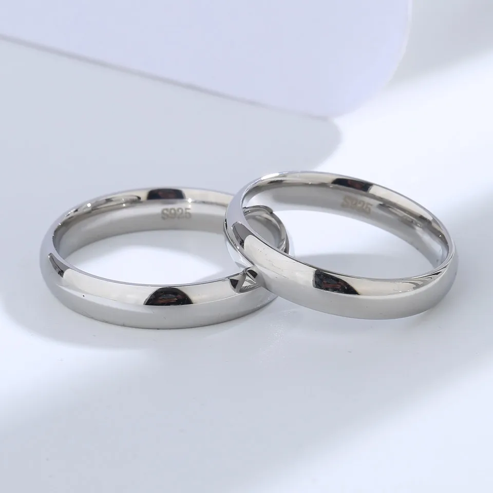 Buyee 925 Sterling Silver Couples Ring Old Styles Simple Ring Finger for Women Men Fashion Classic Wedding Fine Jewelry Circle