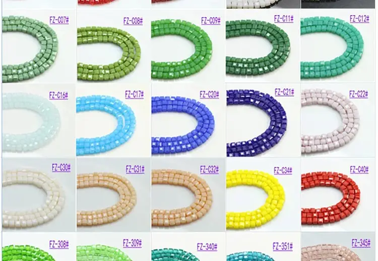 4/6/8/10mm Crystal Glass Square Beads Spacer For Women Jewelry Making DIY Accessories Wholesale Crafts Cube Bead Necklace