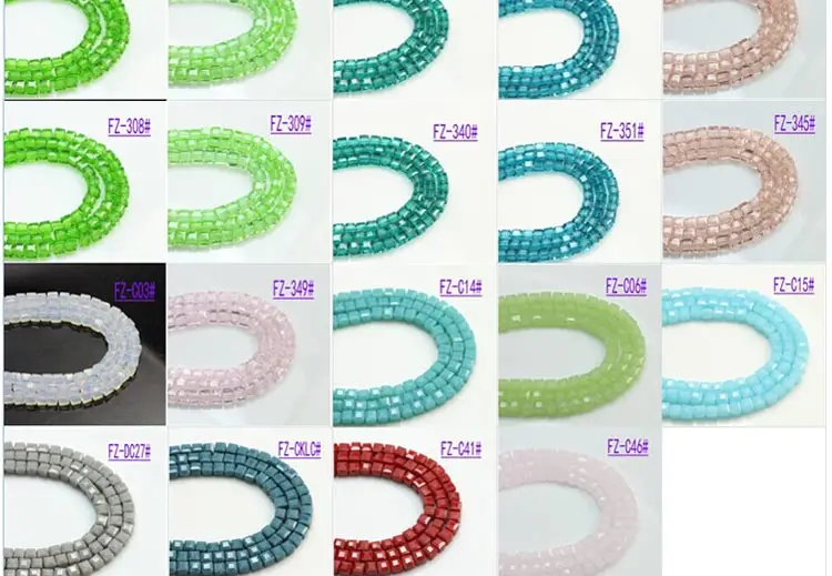 4/6/8/10mm Crystal Glass Square Beads Spacer For Women Jewelry Making DIY Accessories Wholesale Crafts Cube Bead Necklace