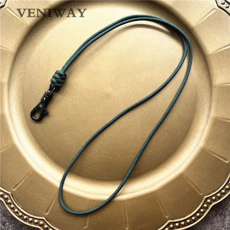 New Outdoor Rock Climbing Paracord Keychain Lanyard Snake Knot Split Ring ID Holder Mulyiple Use Long Lanyard For EDC Knife Key