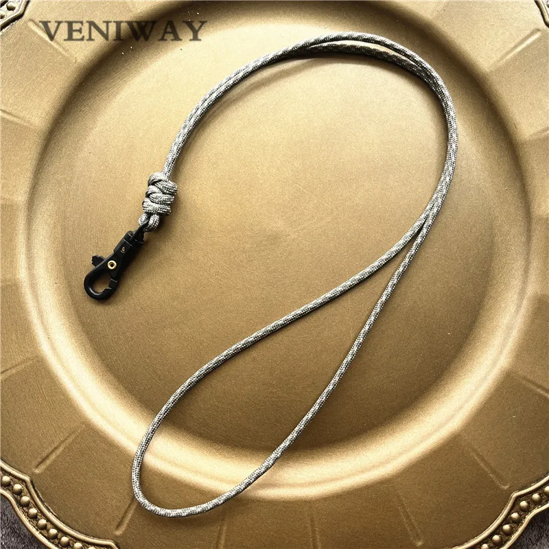 New Outdoor Rock Climbing Paracord Keychain Lanyard Snake Knot Split Ring ID Holder Mulyiple Use Long Lanyard For EDC Knife Key