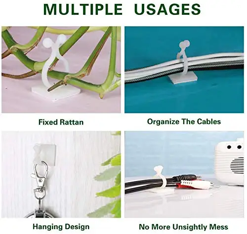 Plant Climbing Self-Adhesive Wall Vines Tools Fixture Plant Wall Fixture Clips Fixed Buckle Hook for Home Garden Wall Sticky