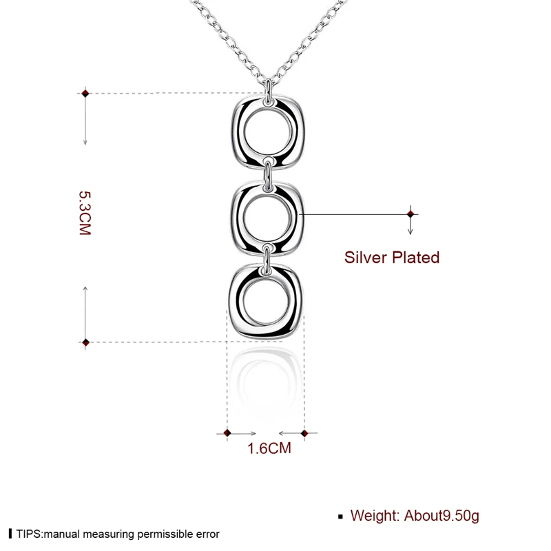 DOTEFFIL 925 Sterling Silver Round Square Necklace Earring Set For Woman Wedding Engagement Party Fashion Charm Jewelry